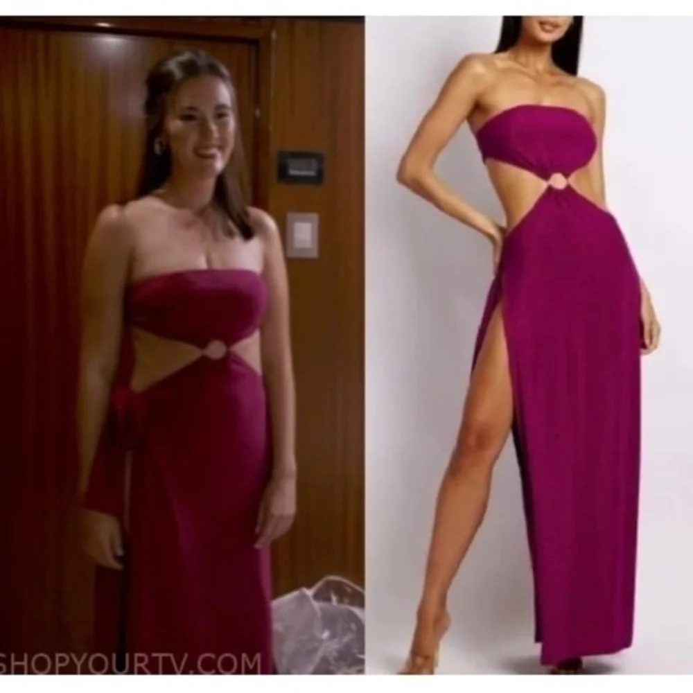 NWT Meshki Sierra Strapless Shimmer Dress XL Violet Shimmer